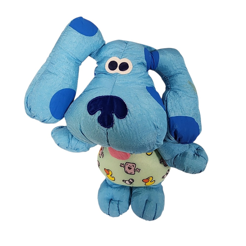 Tyco‎ Blues Clues Blue Dog Plush Stuffed Animal 1998 Pajamas Duck Print
